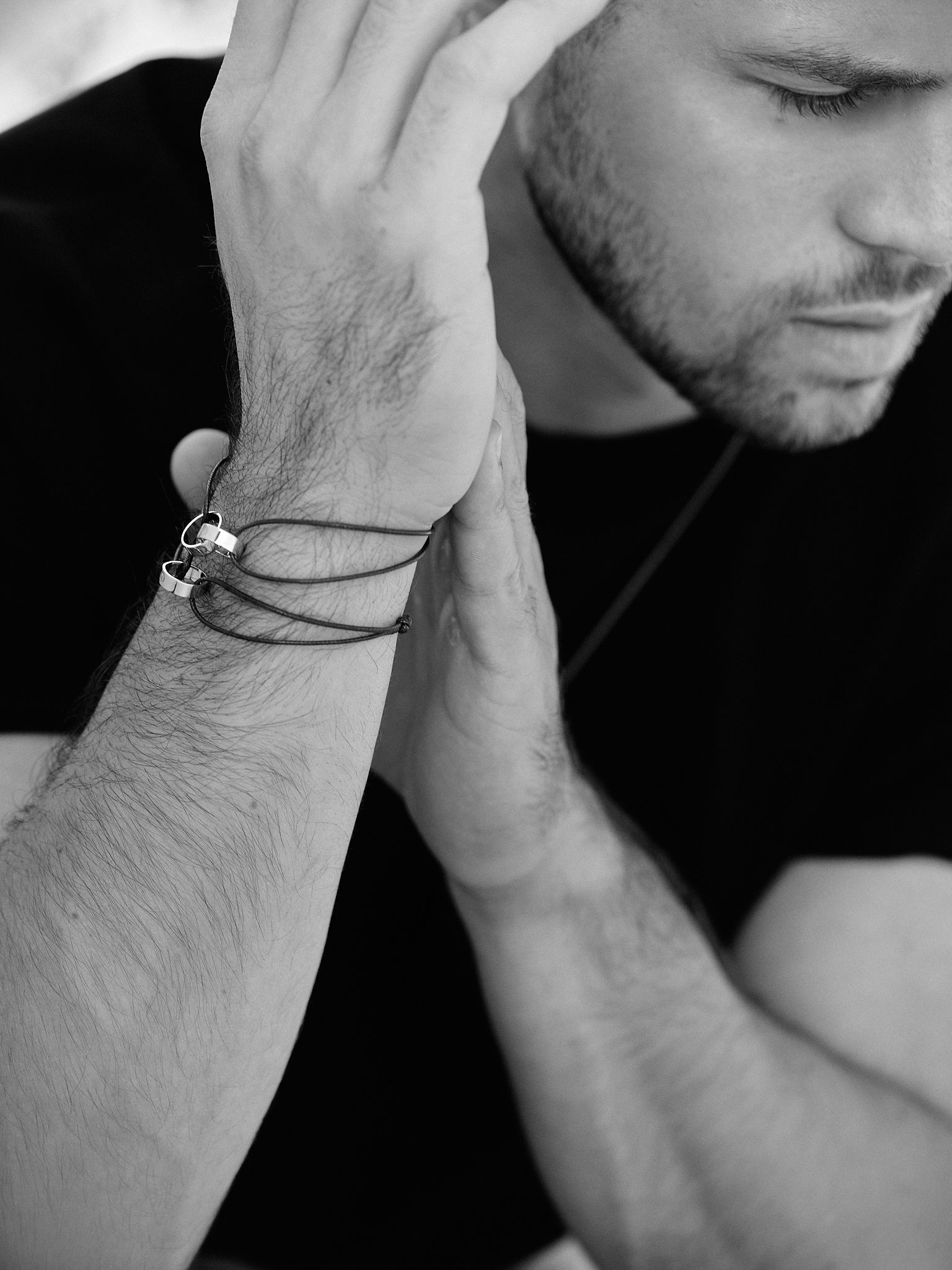 Power ON Men Double Cord Bracellet