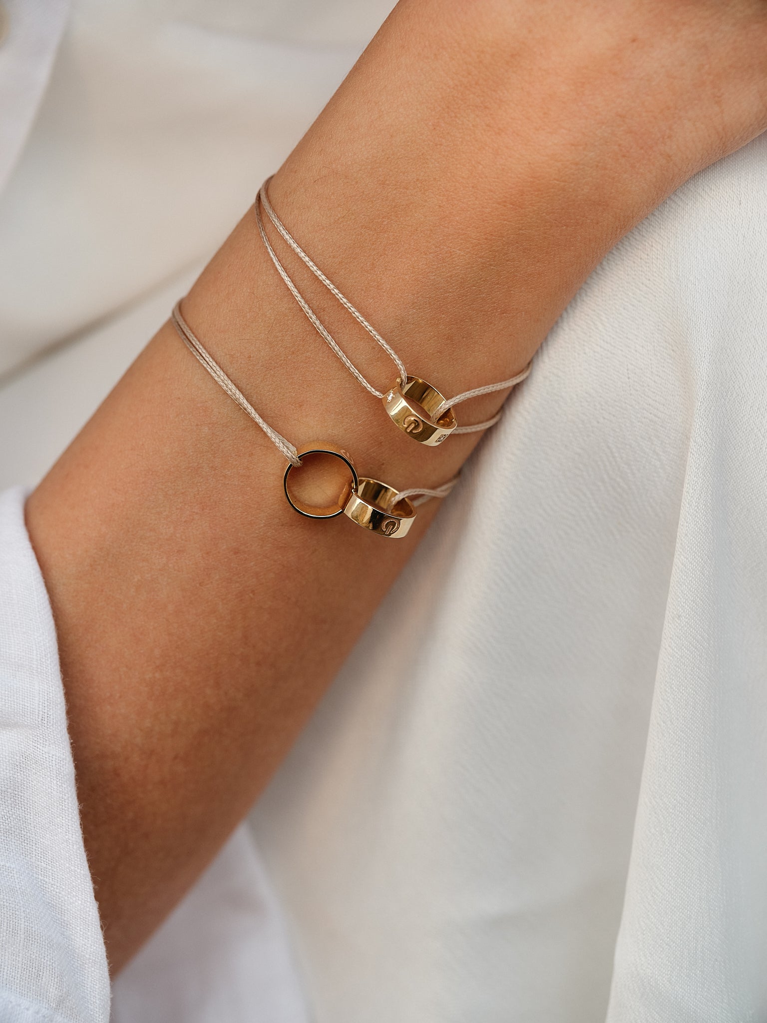 Power ON W - Double Cord Bracelet
